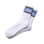 YAS014 Scribble Crew Socks (White/Black/Royal Blue)