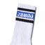 YAS014 Scribble Crew Socks (White/Black/Royal Blue)
